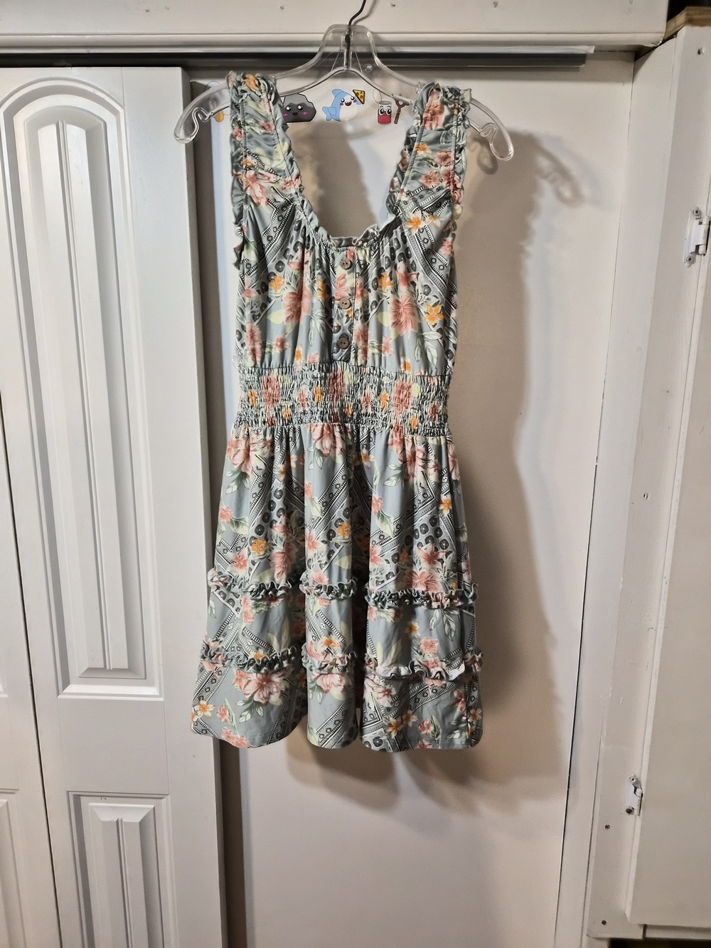 Women’s Floral Midi Dress in Seafoam Green